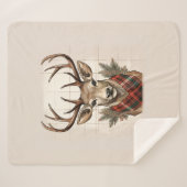 Rustic Charm Farmhouse Treasures with Plaid Deer Sherpadecke (Vorderseite (Horizontal))