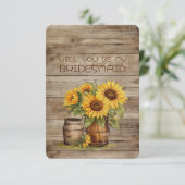 Rustic Charm Sunflowers Bridesmaid Proposal (Stehend Vorderseite)