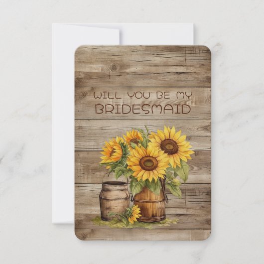 Rustic Charm Sunflowers Bridesmaid Proposal (Vorderseite)