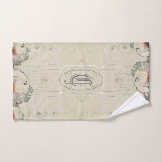 Rustic Charm Tree Peony Monogram Badhandtuch Set (Handtuch)