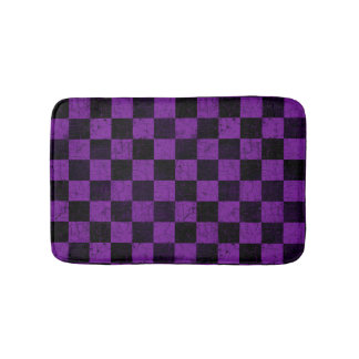 Rustic Checks, Purple and Black Badematte