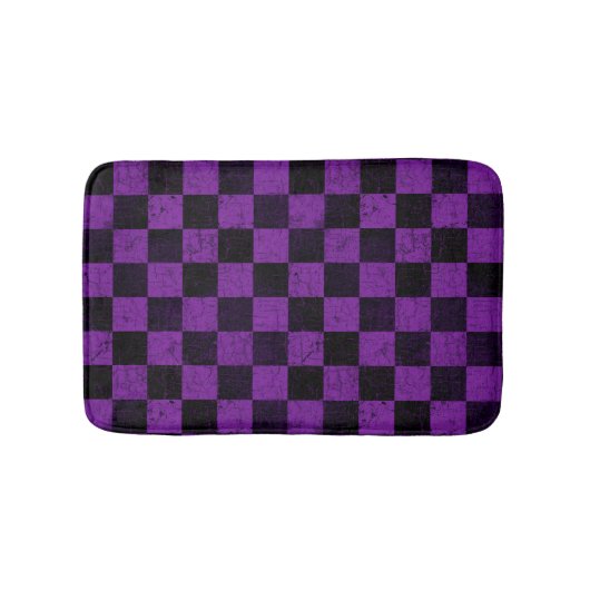 Rustic Checks, Purple and Black Badematte (Vorderseite)