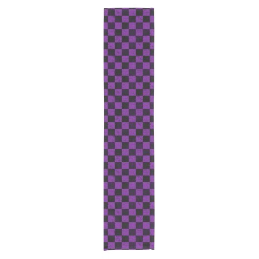 Rustic Checks, Purple and Black Kurzer Tischläufer (Vorderseite)