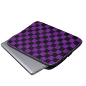 Rustic Checks, Purple and Black Laptopschutzhülle (Vorne Knopf)