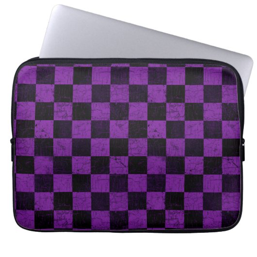 Rustic Checks, Purple and Black Laptopschutzhülle (Vorderseite)