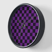 Rustic Checks, Purple and Black Uhr (Winkel)