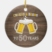 Rustic Cheers and Beers to 50 Years Keramik Ornament (Hinten)