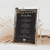 Rustic Cheers Whiskey Shot Themed 12x18 Dinner Men Menükarte