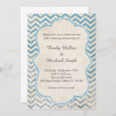 Rustic Chevon Blue Hochzeitstag Einladung (Vorne/Hinten)
