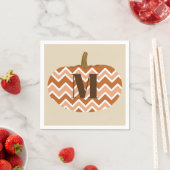 Rustic Chevrons Pumpkin | Benutzerdefiniert Serviette (Beispiel)