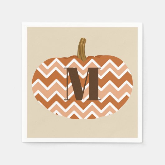 Rustic Chevrons Pumpkin | Benutzerdefiniert Serviette (Vorderseite)