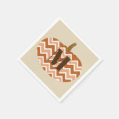 Rustic Chevrons Pumpkin | Benutzerdefiniert Serviette (Ecke)
