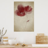 Rustic Chic Abstrakt Burgund Twin Poppies Blume Poster (Küche)