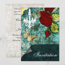 Rustic Chic Aqua Vintage Rose Hochzeit