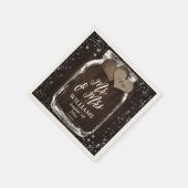 Rustic Chic Barn Wood Mason Jar Mr & Mrs Wedding Serviette (Ecke)