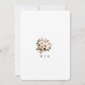 Rustic Chic Boho Blush Floral Wedding Einladung (Rückseite)