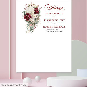 Rustic Chic Boho Burgundy Wedding Foto Hintergrund Wandteppich