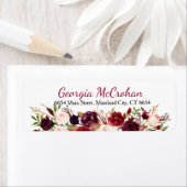 Rustic Chic Burgundy Marsala Rücksendeadresse (Insitu)