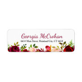 Rustic Chic Burgundy Marsala Rücksendeadresse (Vorne)