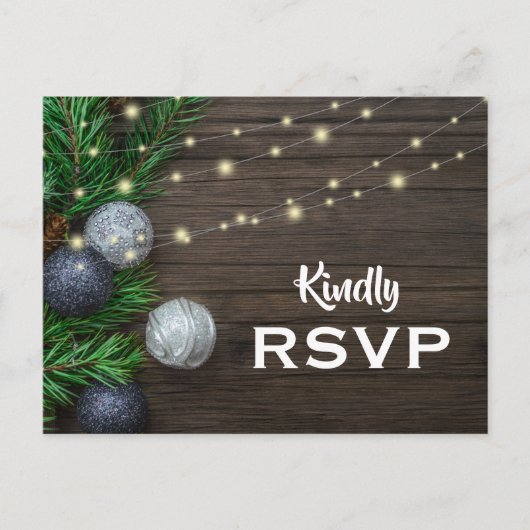 Rustic Chic Corporate Weihnachts-Party UAWG Einladungspostkarte (Vorderseite)