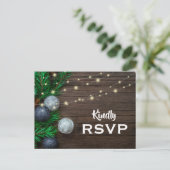 Rustic Chic Corporate Weihnachts-Party UAWG Einladungspostkarte (Stehend Vorderseite)