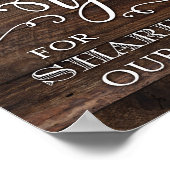 Rustic Chic DANKE IHNEN FÜR DIE TEILUNG UNSERES TA Poster (Ecke)