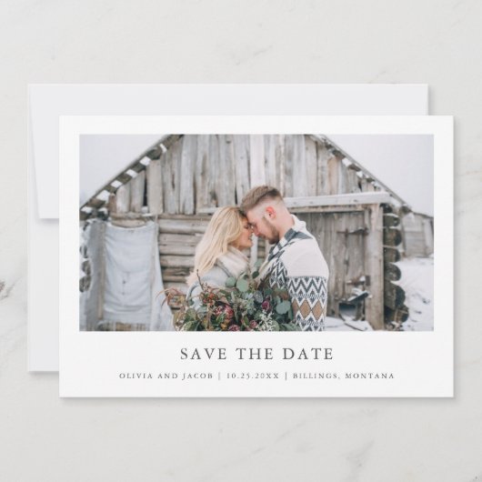 Rustic Chic | Einzelnes Foto Save The Date (Vorderseite)