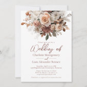 Rustic Chic Elegant Boho Blush Floral Wedding Einladung (Vorderseite)