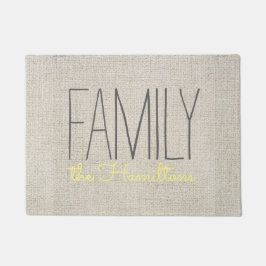 Rustic Chic Family Monogram in beige grau gelb Fußmatte