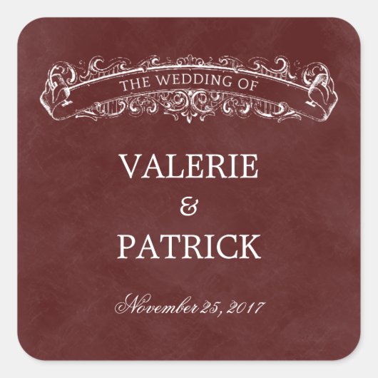 Rustic Chic Fevor Sticker/Umschlag Aufkleber - Rot (Vorderseite)