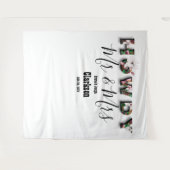 Rustic Chic Floral Howdy Mr. und Mrs. Foto Backdro Wandteppich (Vorderseite (Horizontal))