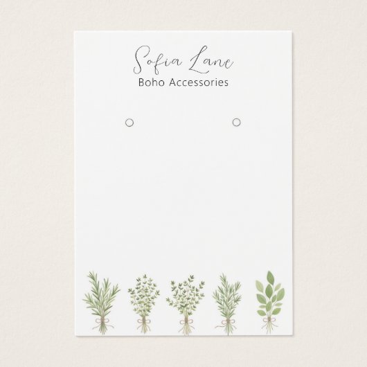 Rustic Chic Foliage Kitchen Style Display Card (Vorderseite)