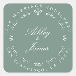 Rustic Chic Future Mr. Wedding Rücksendeadresse Quadratischer Aufkleber