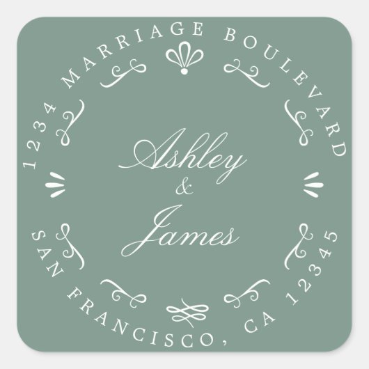 Rustic Chic Future Mr. Wedding Rücksendeadresse Quadratischer Aufkleber (Vorderseite)