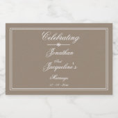Rustic Chic Garden Wedding Names Script Cool Mini Alkoholflaschenetikett (Einzelnes Label)