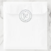 Rustic Chic hausgemachte Monogram Danke White Runder Aufkleber (Tasche)