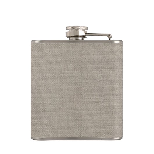 Rustic Chic Imitats Burlap Mr. und Mrs. Monogram Flachmann (Rückseite)