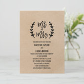 Rustic Chic Imitats Kraft Mr & Mrs. Wedding Einladung (Stehend Vorderseite)