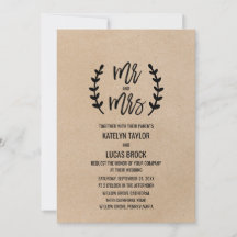Rustic Chic Imitats Kraft Mr & Mrs. Wedding