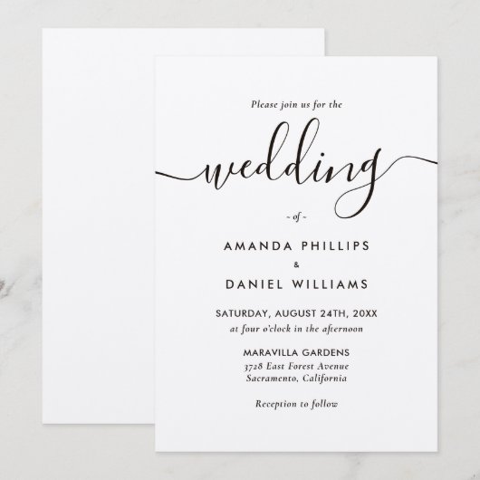 Rustic Chic Kraft Paper Wedding Einladung (Vorne/Hinten)