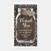 Rustic Chic Mason Jar Barn Wood Wedding Vielen Dan Serviette (Vorderseite)
