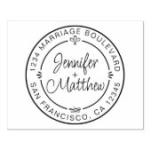 Rustic Chic Monogram Names Round-Rücksendeadresse Gummistempel (Prägung)