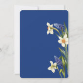 Rustic Chic navy blue and white floral Wedding  Einladung (Rückseite)