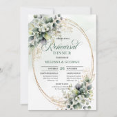 Rustic Chic Probedinner Dusty Green Eukalyptus Einladung (Vorderseite)