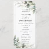 Rustic Chic Sage Greenerity Gold Wedding Programm (Vorne/Hinten)