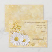 Rustic Chic Shasta Daisy Wedding RSVP Antwort (Vorne/Hinten)