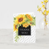 Rustic Chic Sunflowers and Dots Thank You Karte (Gelbe Blume)