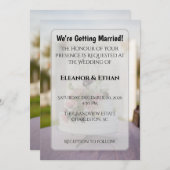 Rustic Chic Tiered Cake Mr. & Mrs. Topper Wedding Einladung (Vorne/Hinten)