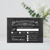 Rustic Chic Wedding RSVP Card - Black Karte (Stehend Vorderseite)