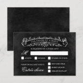 Rustic Chic Wedding RSVP Card - Black Karte (Vorne/Hinten)